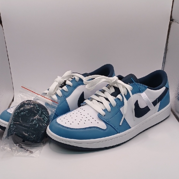 NEW Nike Air Jordan 1 Low G Men Golf Shoe In White/Aegean